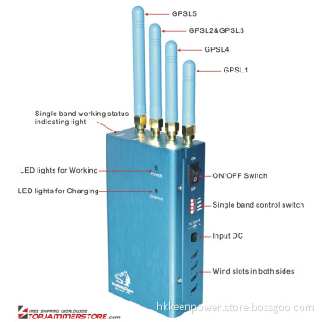 High Power Portable GPS (GPS L1L2L3L4L5) Jammer